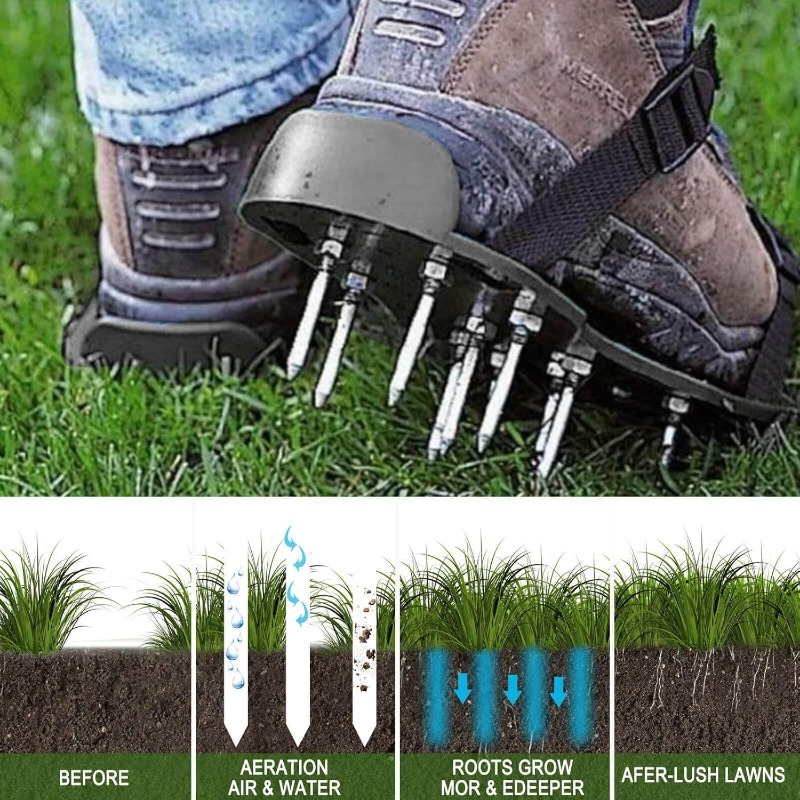 Gardening Tools For Women - 庭の芝生の爪,庭のウォーキングシューズ,芝生のエアレーターサンダル,緩めるツール,耕うん機