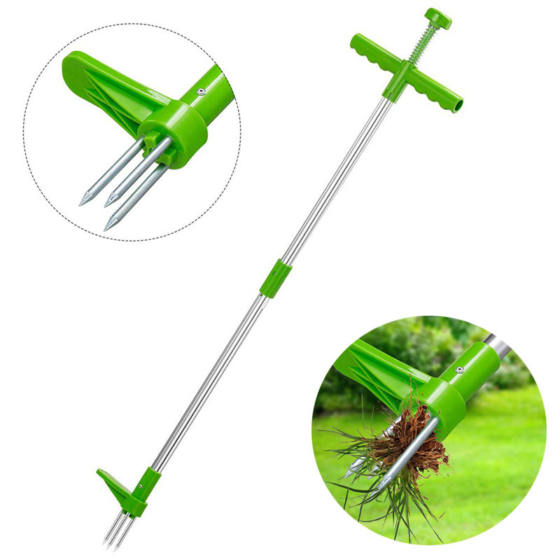 Weed Puller - ポータブルロングハンドル付きガーデン芝刈り機,屋外庭用芝生ピンセット,草のルートプラー