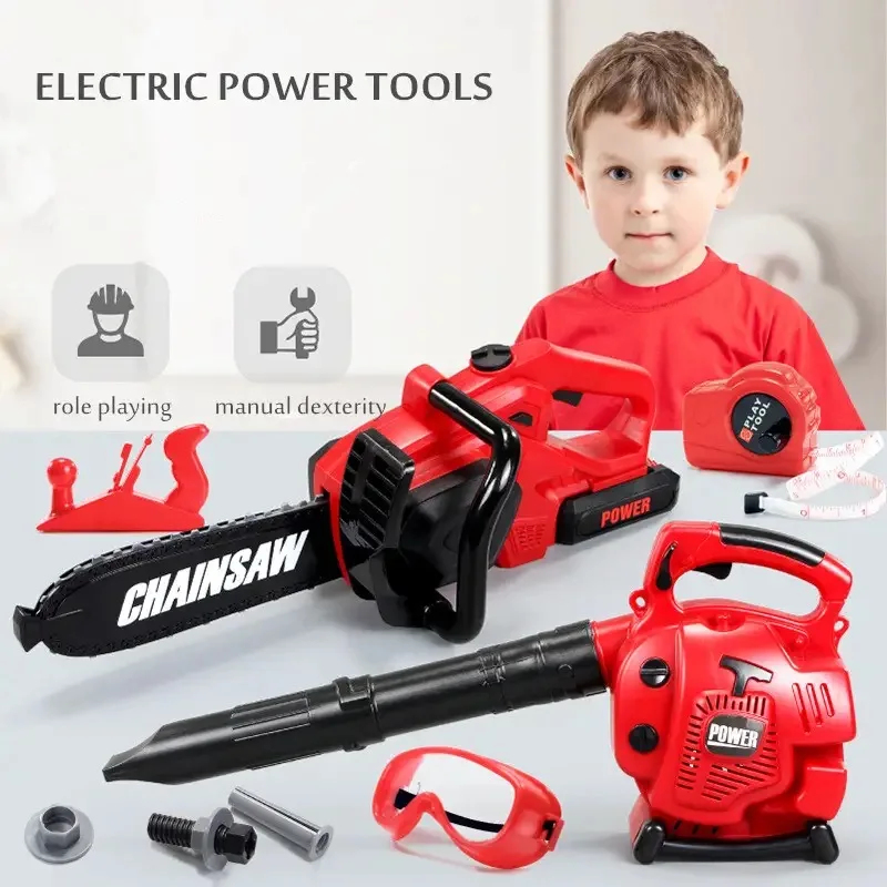 Gardening Tools For 6 Year Old - 大型子供用電子玩具チェーンソー キッズプレイツール ごっこ遊びツールキット 電動のこぎり 模擬ハウス