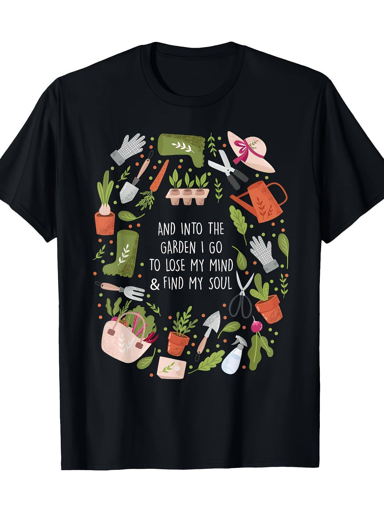 Gardening Tools For Women - メンズ＆レディース ヘビーウェイト 180gsm コットンTシャツ - ガーデニングツール＆植物柄グラフィックTシャツ、感動的な庭園の名言入り