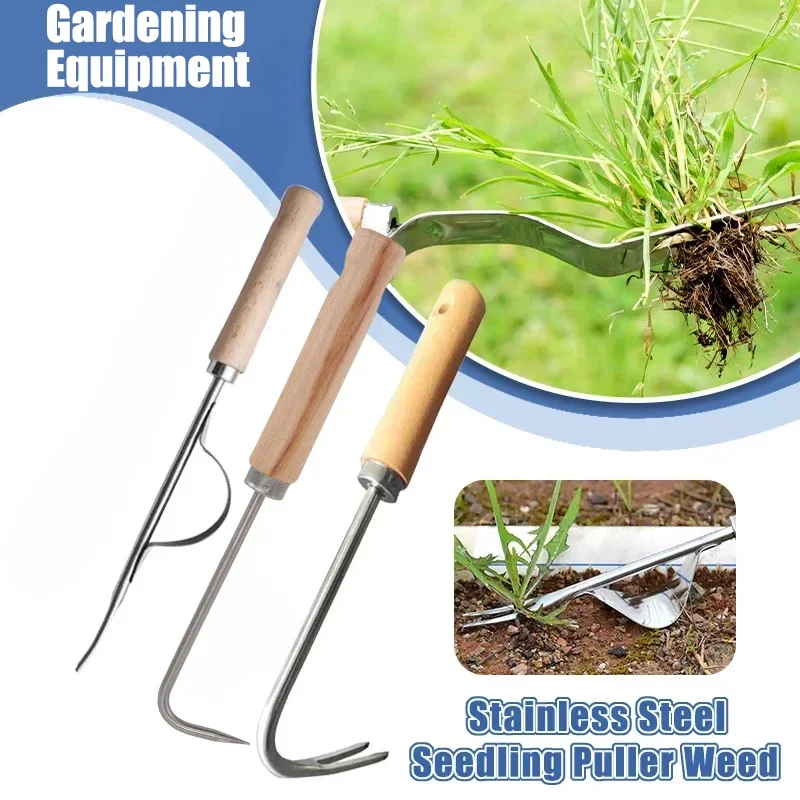 Weed Puller - ステンレス鋼ガーデニングピンダー手動取り外しポータブルツール、家庭用ルートプラー、ルーズソイルピンディングツール