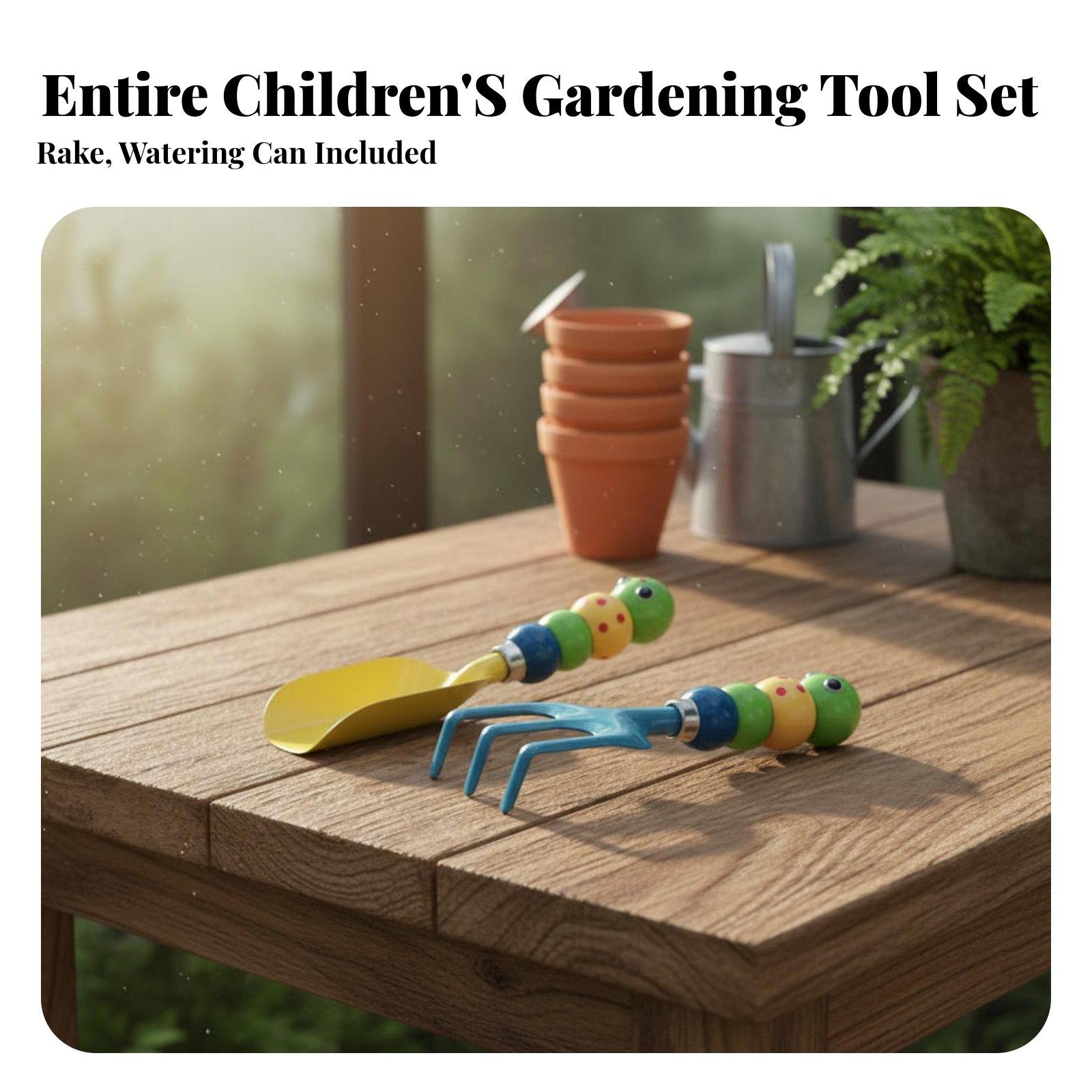 Gardening Tools For Young Children - 3ピースキッズガーデニングツールセット、子供用ガーデニングツールセット、金属製ミニチュアガーデニングツールセット、幼児、女の子向け