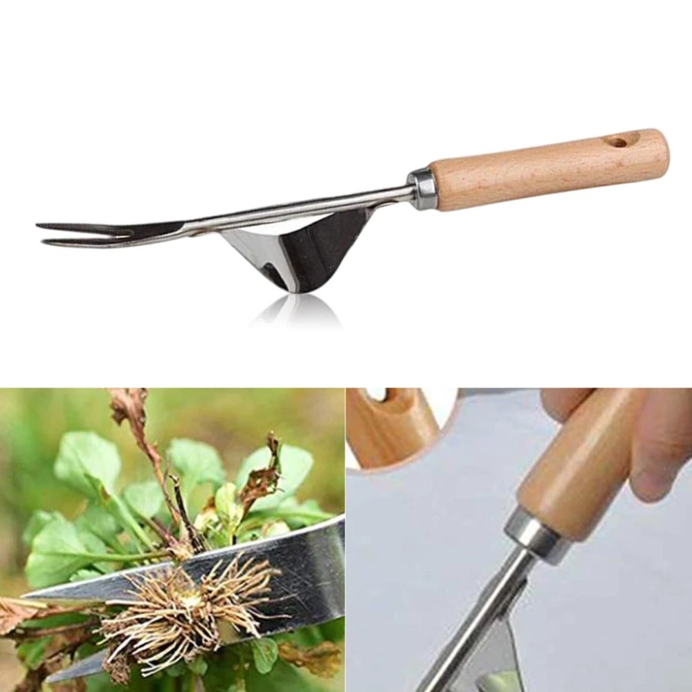 Weed Puller - 木製ハンドル付きステンレス製ガーデンピンセット,取り外し,カッター,ペンチ,多機能ピンセット,健康,1個