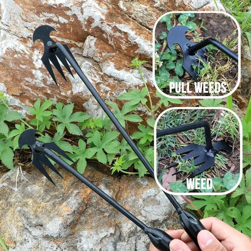 2in1ガーデンレーキ手動種子草根除去ツールプーラーシャベル - Weed Puller のレビューと価格