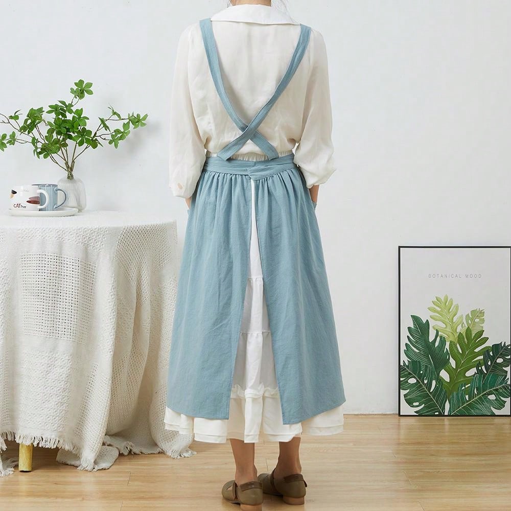 簡単な北欧風プリーツスカートコットンリネンエプロン女性ガール - Gardening Tools For Women のレビューと価格