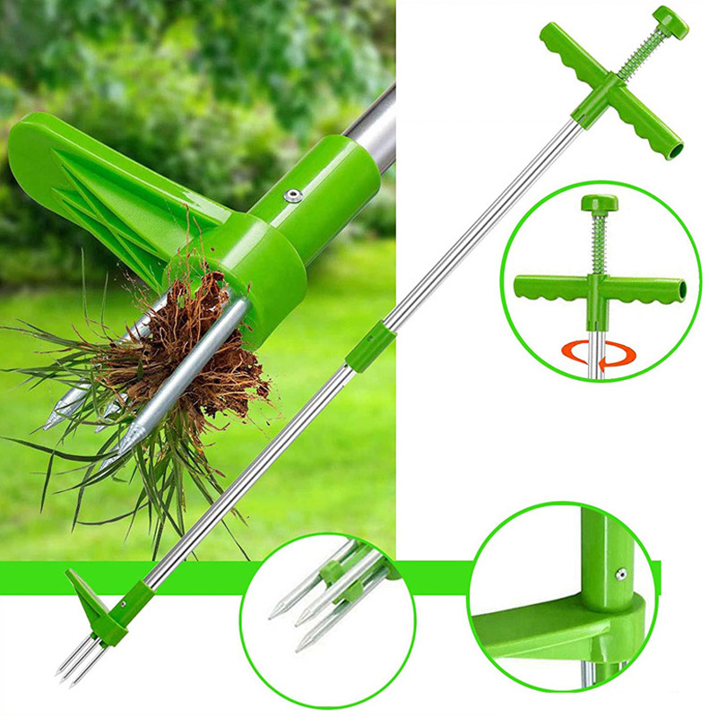 ポータブルロングハンドル付きガーデン芝刈り機,屋外庭用芝生ピ - Weed Puller のレビューと価格