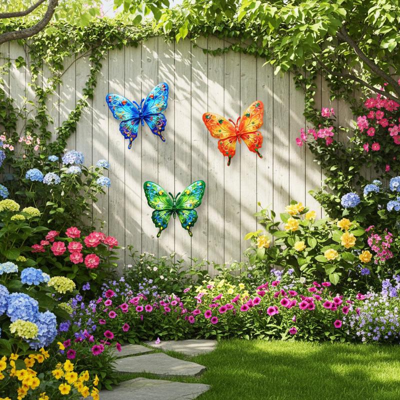 新発売 1/4個入り アウトドア彫刻 鮮やかな金属製蝶のウォ - Gardening Tools For Sale のレビューと価格