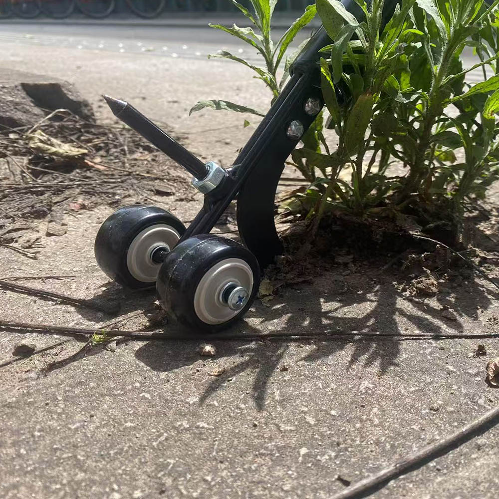 頑丈な庭の除草ツール 手動除草機 芝刈り機と補助ホイール付き - Weed Puller のレビューと価格