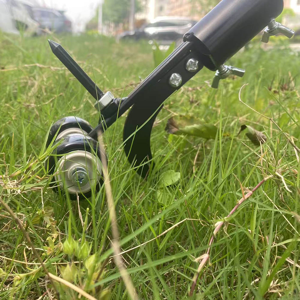 頑丈な庭の除草ツール 手動除草機 芝刈り機と補助ホイール付き - Weed Puller のレビューと価格
