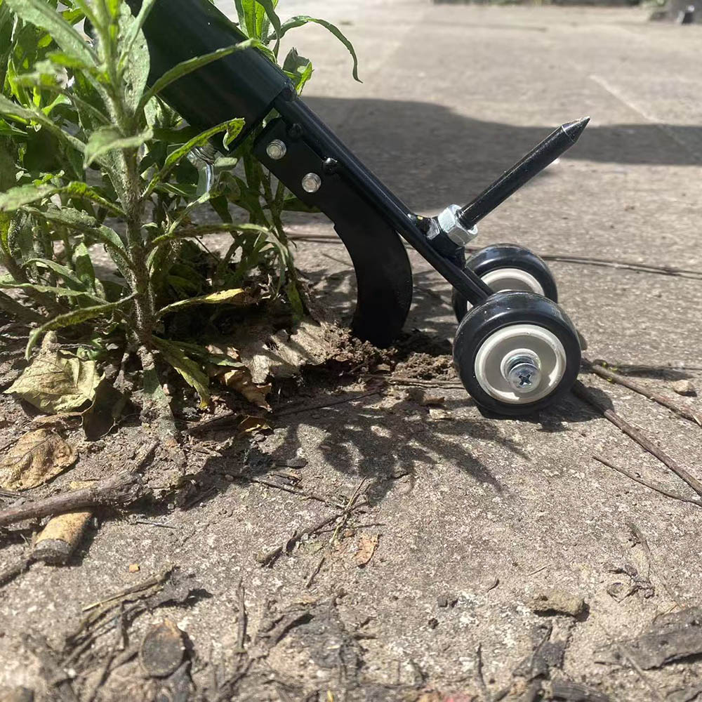 頑丈な庭の除草ツール 手動除草機 芝刈り機と補助ホイール付き - Weed Puller のレビューと価格