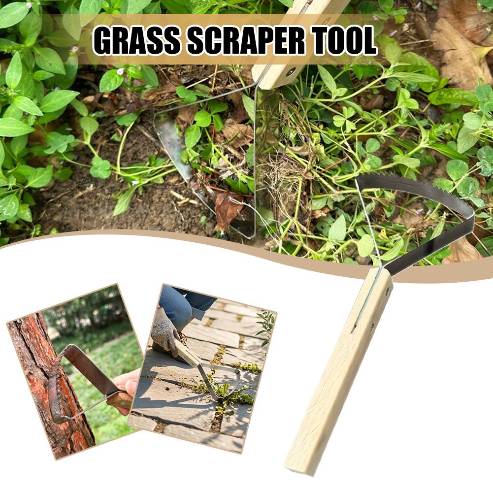 木製ハンドル付き手動除草スクレーパー、芝生や隙間の雑草除去用 - Weed Puller のレビューと価格